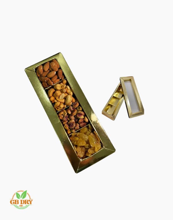 Golden color mini dry fruits gift box