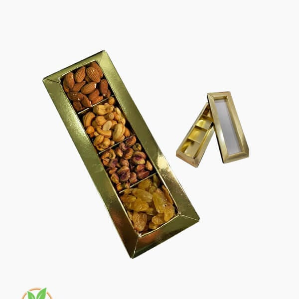 Golden color mini dry fruits gift box